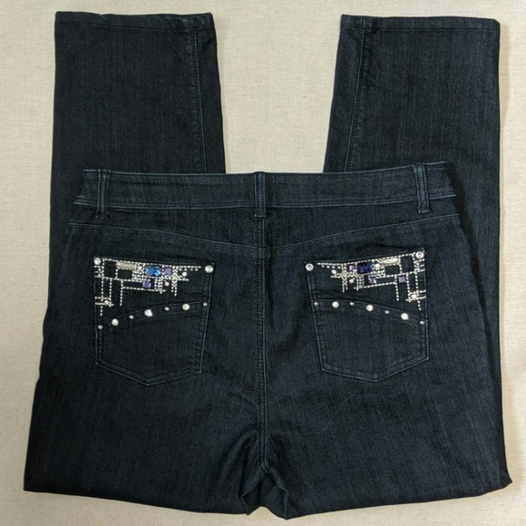 Chico's Platinum Embellished Jean Size 14 (2.5/L) - Picture 4 of 8